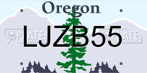 LJZB55 Oregon License Plate
