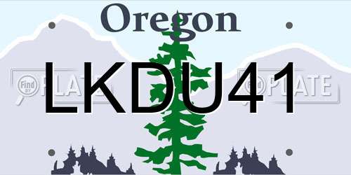 LKDU41 Oregon License Plate