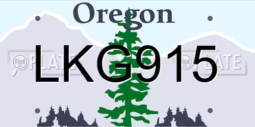 LKG915 Oregon License Plate