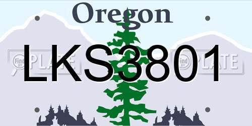 LKS3801 Oregon License Plate