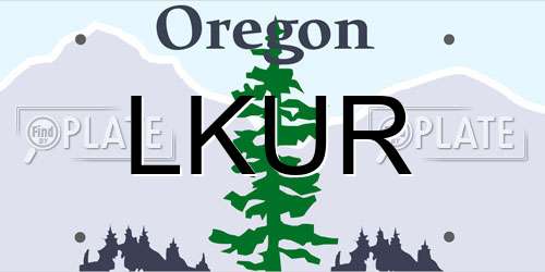LKUR Oregon License Plate