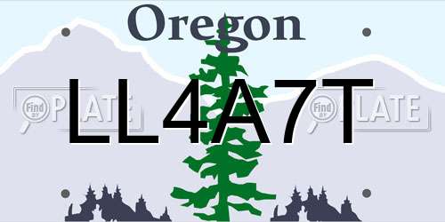 LL4A7T Oregon License Plate