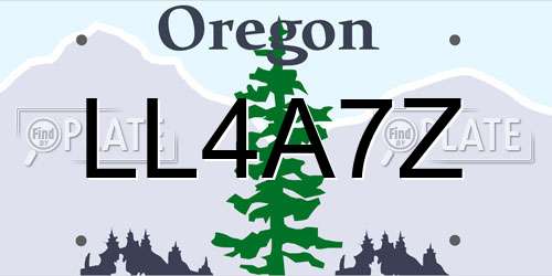 LL4A7Z Oregon License Plate