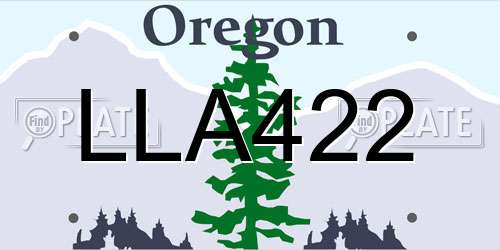LLA422 Oregon License Plate