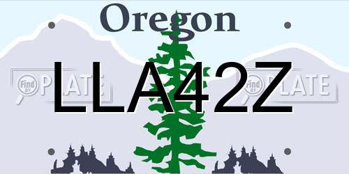 LLA42Z Oregon License Plate
