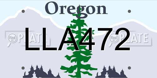 LLA472 Oregon License Plate