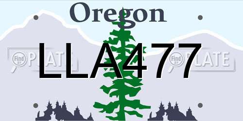 LLA477 Oregon License Plate