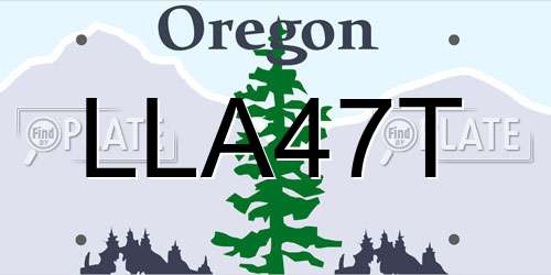 LLA47T Oregon License Plate