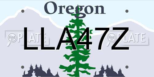 LLA47Z Oregon License Plate