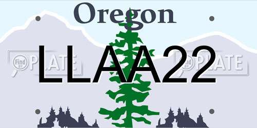 LLAA22 Oregon License Plate