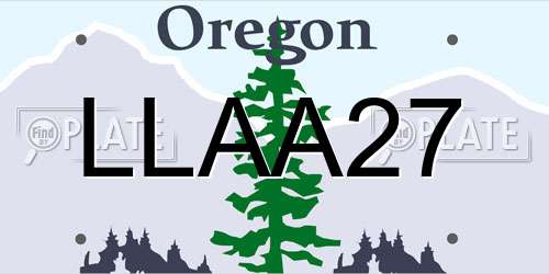 LLAA27 Oregon License Plate