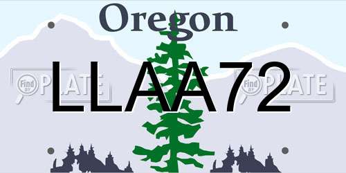 LLAA72 Oregon License Plate