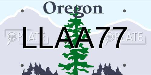 LLAA77 Oregon License Plate