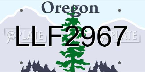 LLF2967 Oregon License Plate