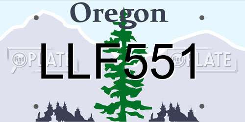 LLF551 Oregon License Plate