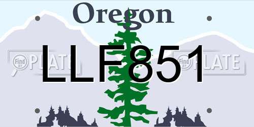 LLF851 Oregon License Plate
