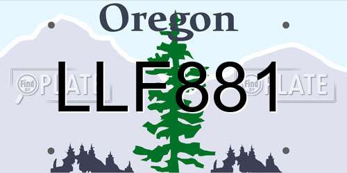 LLF881 Oregon License Plate