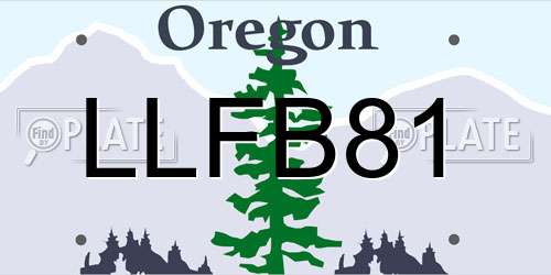 LLFB81 Oregon License Plate