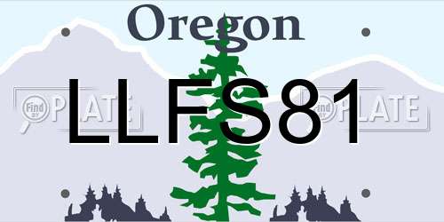 LLFS81 Oregon License Plate