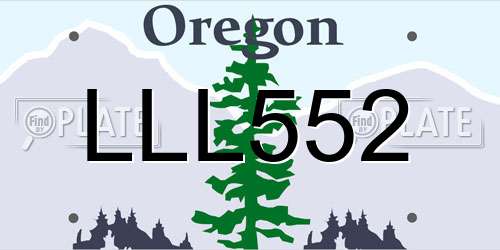 LLL552 Oregon License Plate