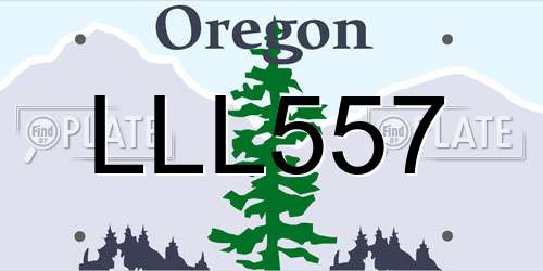 LLL557 Oregon License Plate