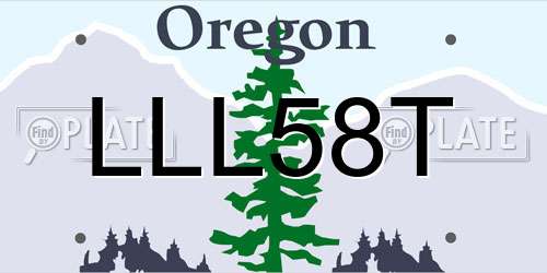 LLL58T Oregon License Plate