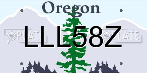 LLL58Z Oregon License Plate