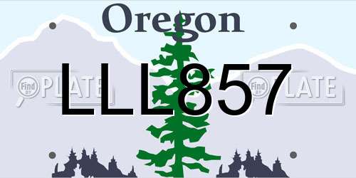 LLL857 Oregon License Plate