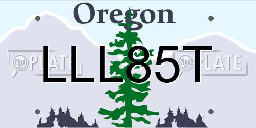 LLL85T Oregon License Plate