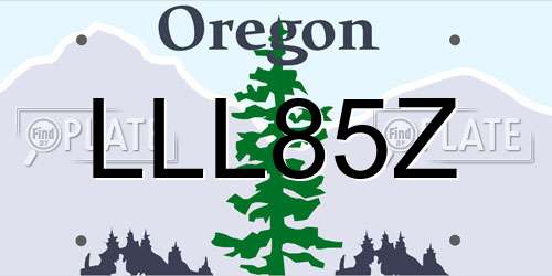 LLL85Z Oregon License Plate