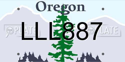 LLL887 Oregon License Plate