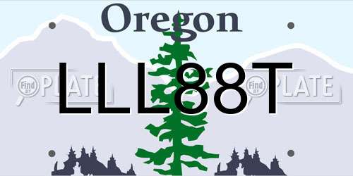 LLL88T Oregon License Plate