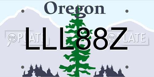 LLL88Z Oregon License Plate