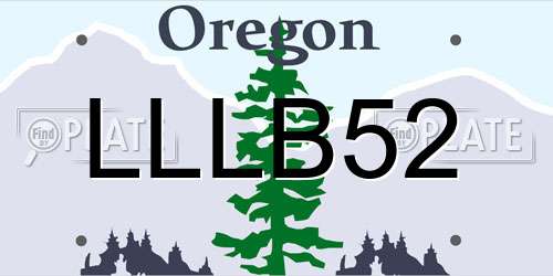 LLLB52 Oregon License Plate
