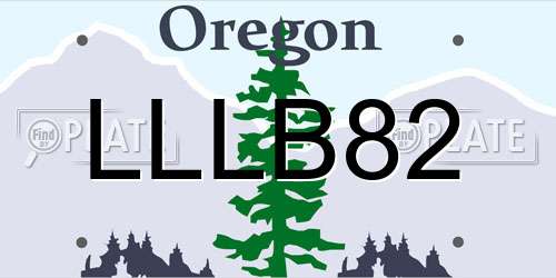 LLLB82 Oregon License Plate