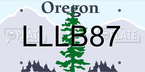 LLLB87 Oregon License Plate