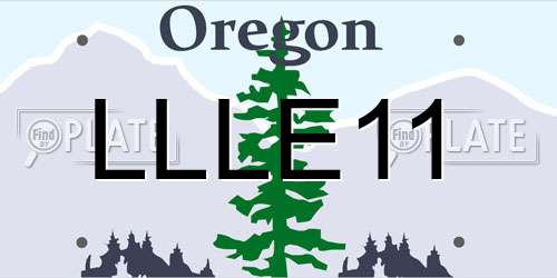 LLLE11 Oregon License Plate