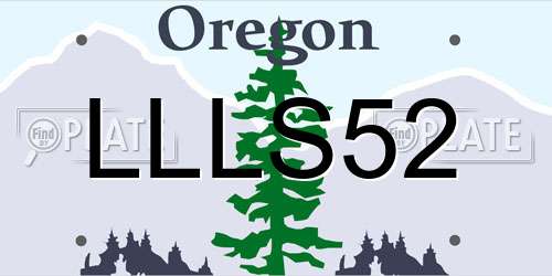 LLLS52 Oregon License Plate