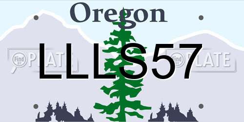 LLLS57 Oregon License Plate