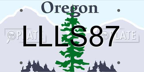LLLS87 Oregon License Plate