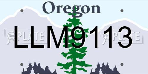 LLM9113 Oregon License Plate