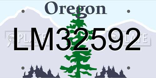 LM32592 Oregon License Plate