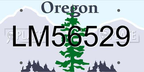 LM56529 Oregon License Plate