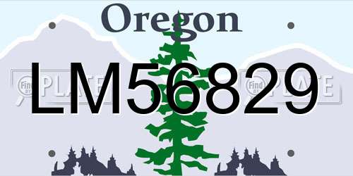 LM56829 Oregon License Plate