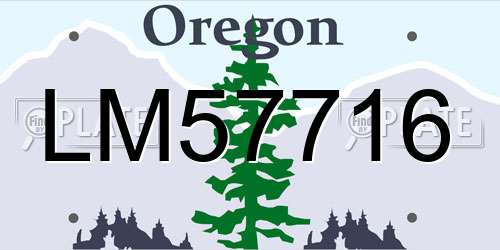 LM57716 Oregon License Plate