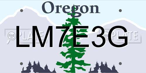 LM7E3G Oregon License Plate