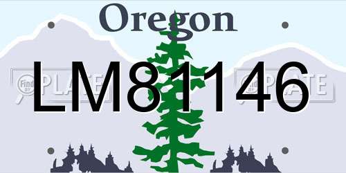 LM81146 Oregon License Plate