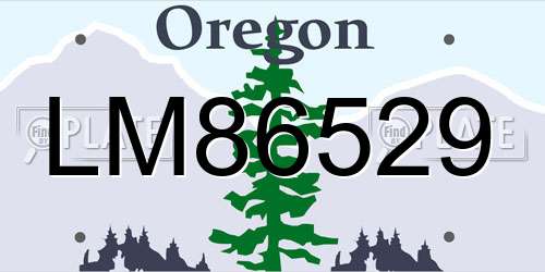LM86529 Oregon License Plate