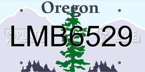 LMB6529 Oregon License Plate