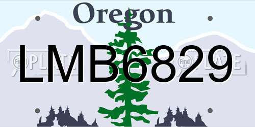 LMB6829 Oregon License Plate